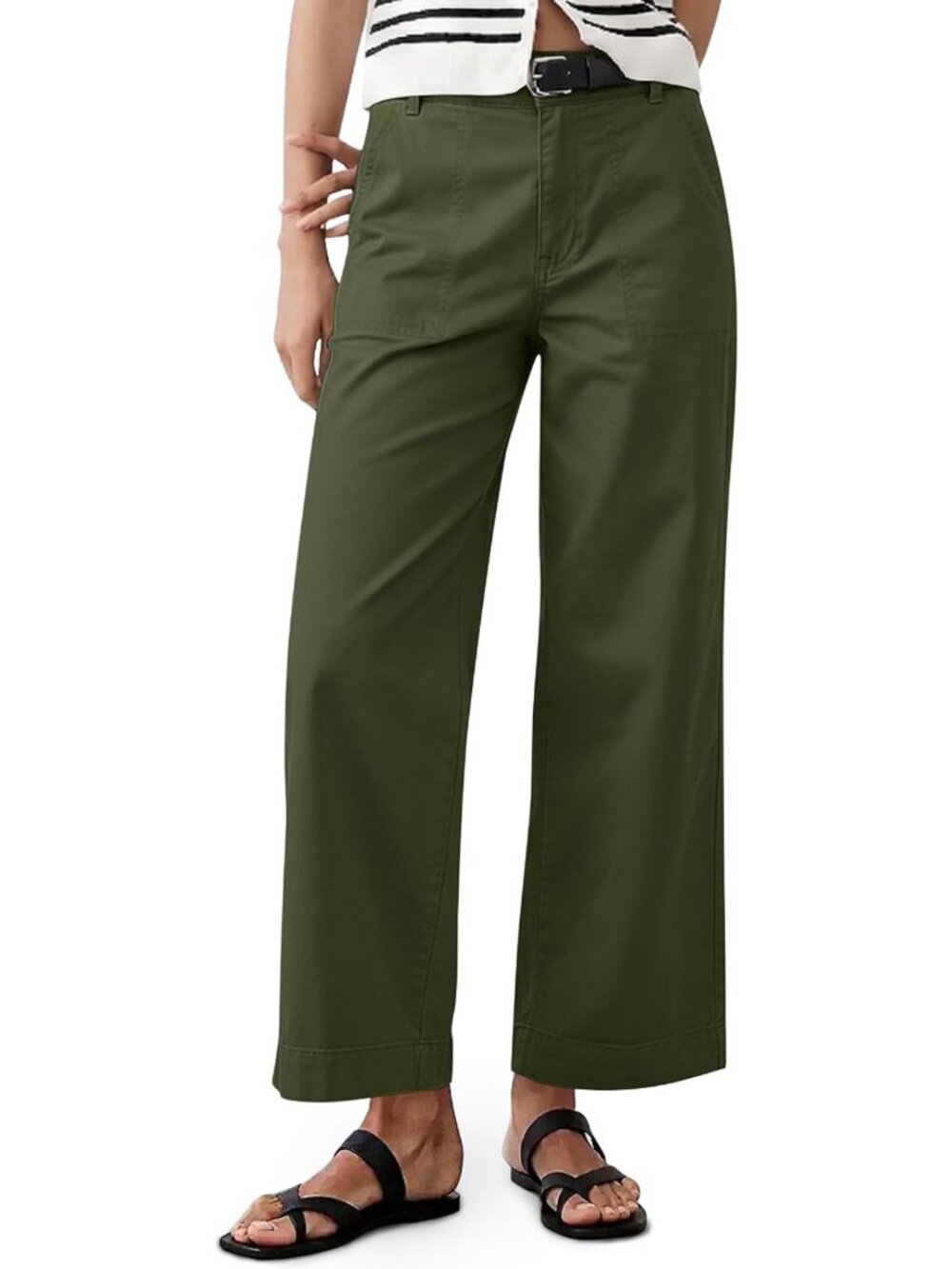 High Waisted Wide Leg Cropped Pants for Women - Trendy Summer Fashion Bottoms